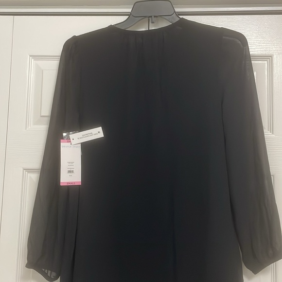 NWT Draper James Ladies Tie Neck Flounce Shift Dress Size Small. Color. Black - Picture 9 of 10